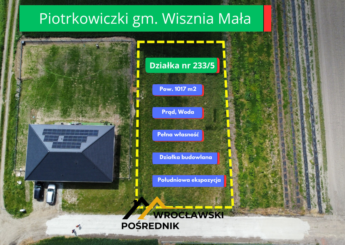 Działka budowlana Piotrkowiczki MPZP na Wrocław 627251